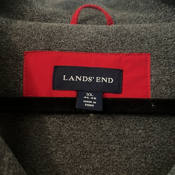 VTG Land’s End thick red squall coat XL  jacket outdoor classic oversized warm - Picture 2 of 11